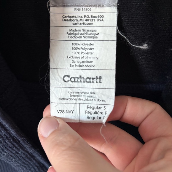 Carhartt V28 Textured Fleece Vest | Navy Blue | Size S - Picture 6 of 6